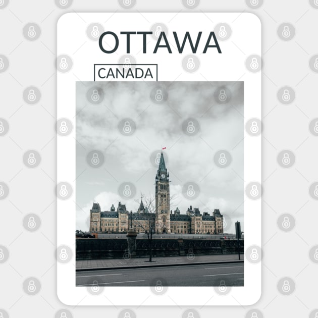 Ottawa Ontario Canada Parliament Hill Gift for Canadian Canada Day Present Souvenir T-shirt Hoodie Apparel Mug Notebook Tote Pillow Sticker Magnet Sticker by Mr. Travel Joy